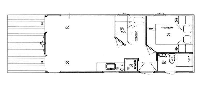 plattegrond strandhuisje Koele Costa